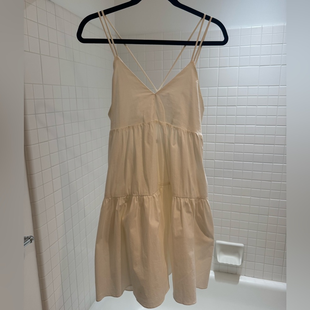 Dèluc. White Tiered Spaghetti Strap Sundress